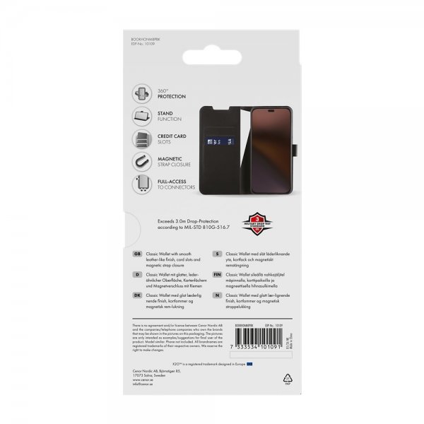X2O Honor Magic 8 Pro -suojakotelo Classic Wallet musta