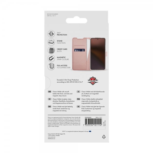 X2O Honor Magic 8 Lite -suojakotelo Classic Wallet ruusukulta