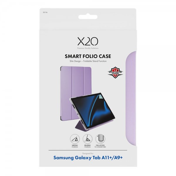 X2O Samsung Galaxy Tab A9 Plus/A11 Plus kotelo Smart Folio Violetti