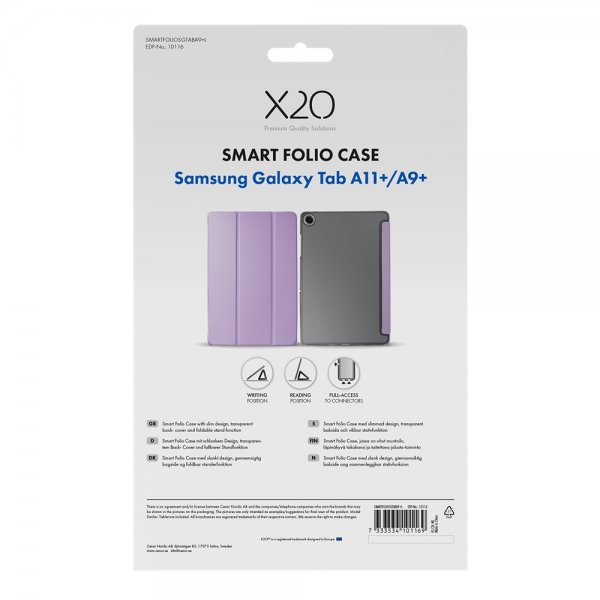 X2O Samsung Galaxy Tab A9 Plus/A11 Plus kotelo Smart Folio Violetti