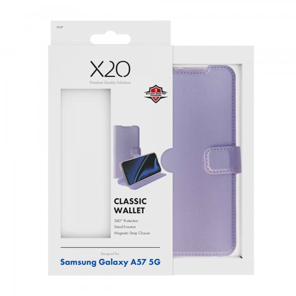 X2O Samsung Galaxy A57 Classic Wallet -kotelo, laventeli