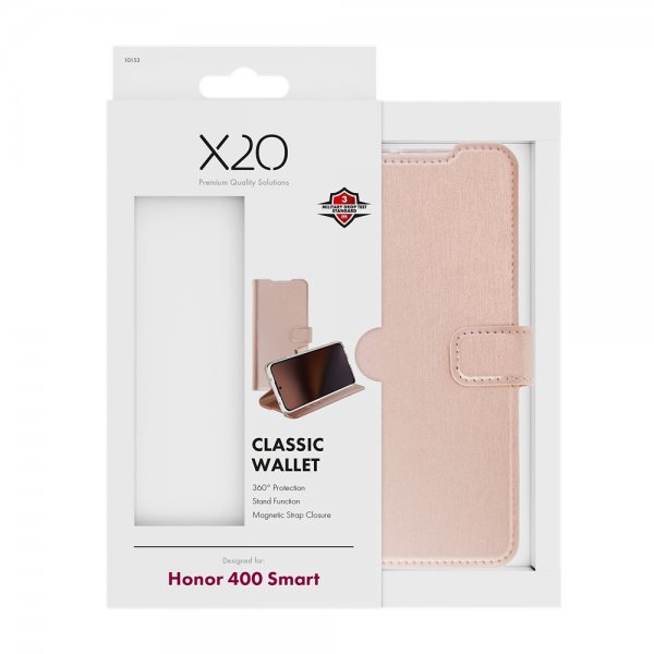 X2O Honor 400 Smart Kotelo Classic Wallet Ruusukulta