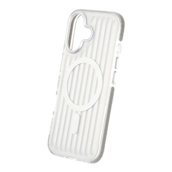 iPhone 17 Kuori Korrugoitu MagSafe Hopea