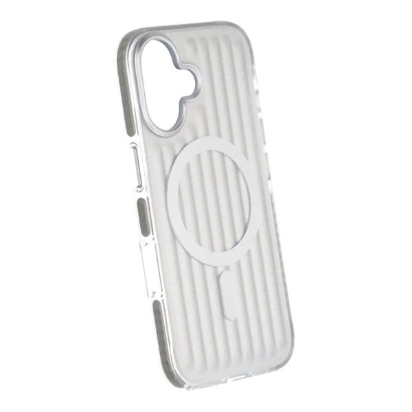 iPhone 17 Kuori Korrugoitu MagSafe Hopea