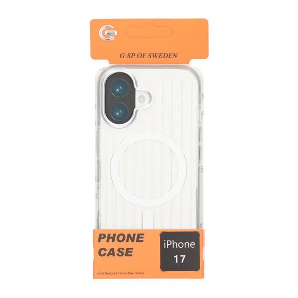 iPhone 17 Kuori Korrugoitu MagSafe Hopea