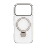 iPhone 17 Pro Max Kuori Rengasjalusta MagSafe Harmaa Läpinäkyvä