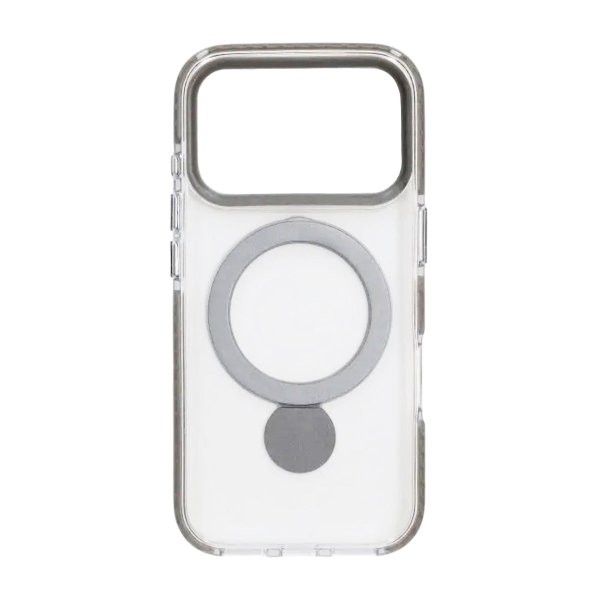 iPhone 17 Pro Max Kuori Rengasjalusta MagSafe Harmaa Läpinäkyvä