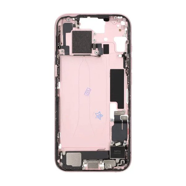 Keskikehys pikkutarvikkeilla iPhone 15:lle - Ruusukulta OEM
