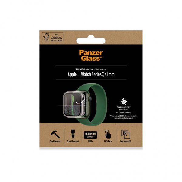 PanzerGlass Apple Watch 41mm Suojakuori ja Näytönsuoja Full Body Protector Läpinäkyvä
