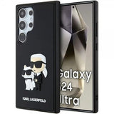 Karl Lagerfeld Samsung Galaxy S24 Ultra Kuori 3D Rubber Karl & Choupette Musta