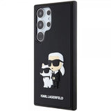 Karl Lagerfeld Samsung Galaxy S24 Ultra Kuori 3D Rubber Karl & Choupette Musta