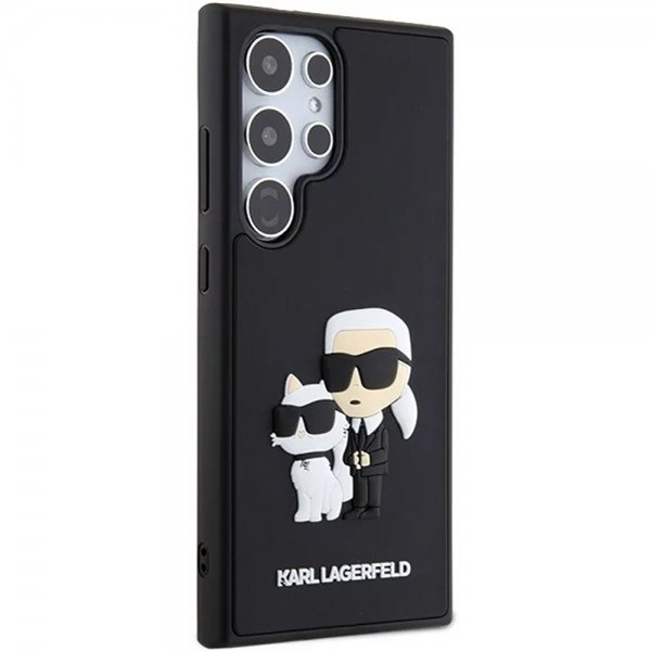 Karl Lagerfeld Samsung Galaxy S24 Ultra Kuori 3D Rubber Karl & Choupette Musta