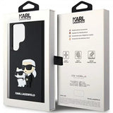 Karl Lagerfeld Samsung Galaxy S24 Ultra Kuori 3D Rubber Karl & Choupette Musta