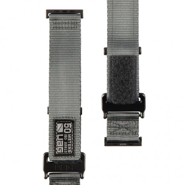 Urban Armor Gear (UAG) Apple Watch 44/45/46mm/Apple Watch Ultra Active Strap LE -ranneke, tummanharmaa