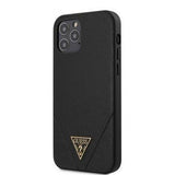 Guess iPhone 12 Pro Max -kuoret, Saffiano V Stitch, musta