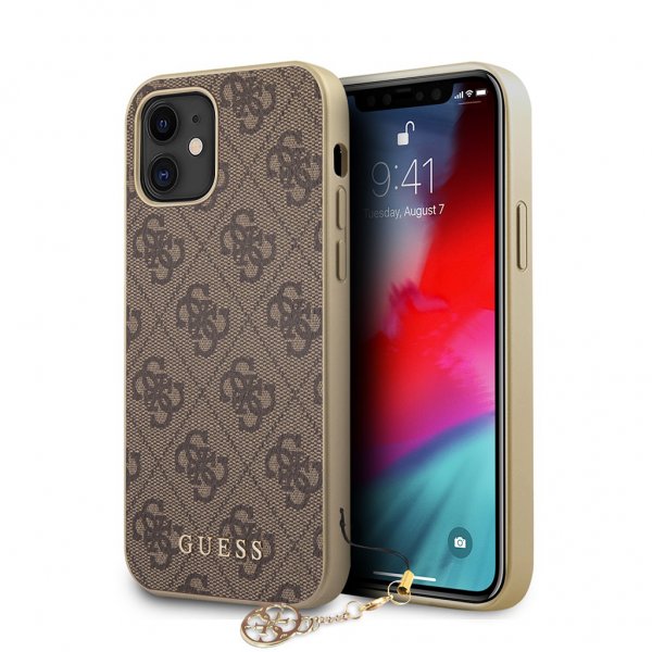 Guess iPhone 12 Mini Kuori 4G Charms Ruskea