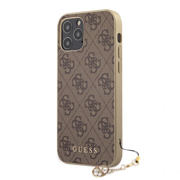 Guess iPhone 12/iPhone 12 Pro Suojakuori 4G Charms Ruskea