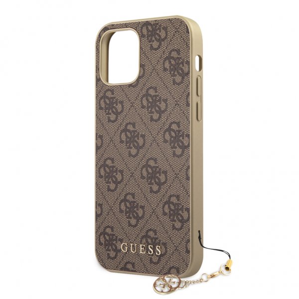 Guess iPhone 12 Pro Max Kuori 4G Charms Ruskea