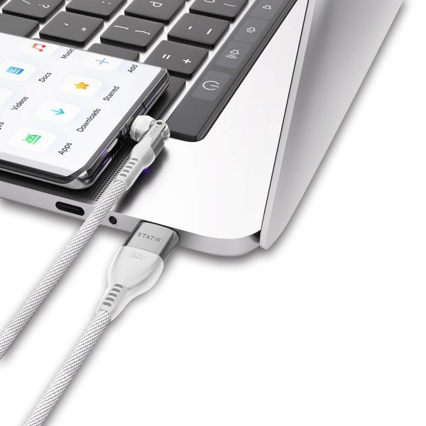 Statik-kaapeli PowerPivot Pro USB-C/USB-C 1m, valkoinen