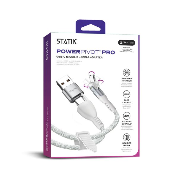 Statik-kaapeli PowerPivot Pro USB-C/USB-C 1m, valkoinen
