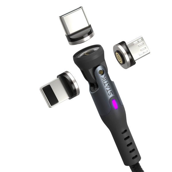 Statik Kaapeli 360 Pro USB-C/Lightning/Micro-USB 1m Musta