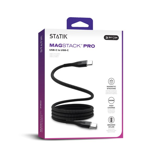 Statik Cable MagStack Pro USB-C/USB-C 1m Musta