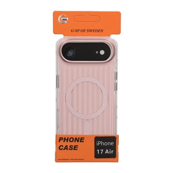 iPhone Air -kuori, aallotettu, MagSafe, vaaleanpunainen