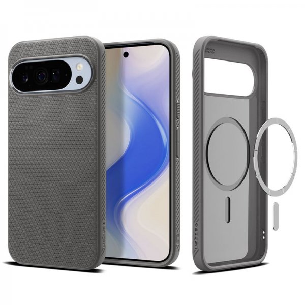 Spigen Google Pixel 10 Pro XL Suojakuori Liquid Air MagFit Marble Gray