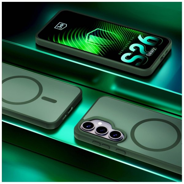 3kpl Samsung Galaxy S26 Suojakuori Smoke MagCase Vihreä