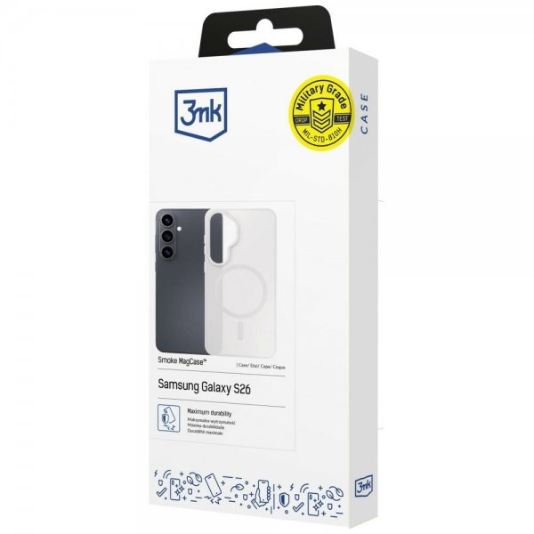 3mk Samsung Galaxy S26 Kuoret Smoke MagCase Valkoinen