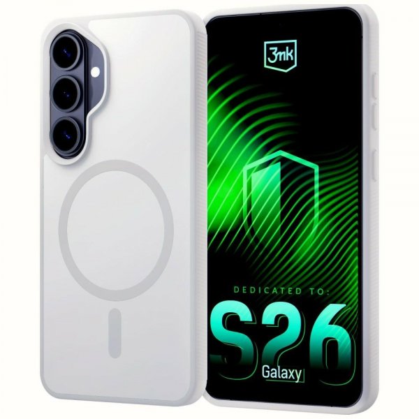 3mk Samsung Galaxy S26 Kuoret Smoke MagCase Valkoinen