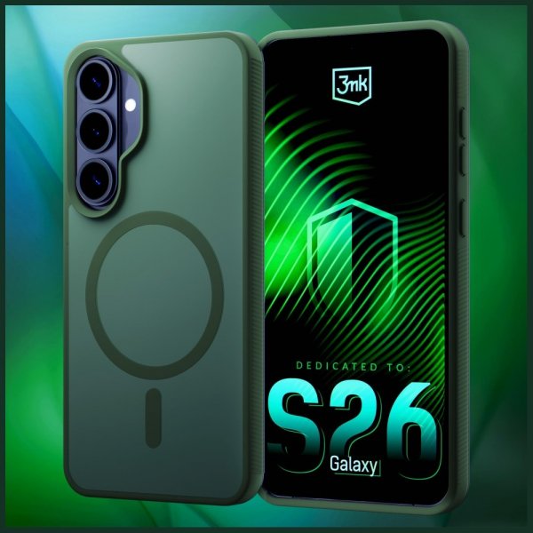 3mk Samsung Galaxy S26 Plus Kuori Smoke MagCase Vihreä