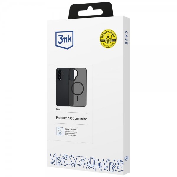 3mk Samsung Galaxy A37 -suojakuori Smoke MagCase, musta