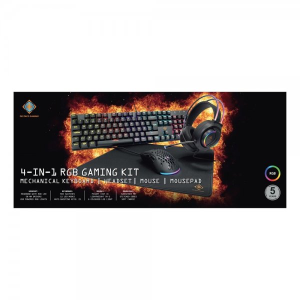Deltaco Gaming 4-in-1 RGB Gaming Kit Mekaaninen