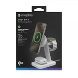 Mophie Langaton Laturi Snap+ 3-in-1 Wireless Charge Stand Qi2 MagSafe Valkoinen