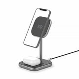 Xqisit Charging Station 2in1 MagSafe Musta