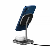 Xqisit Charging Station 2in1 MagSafe Musta