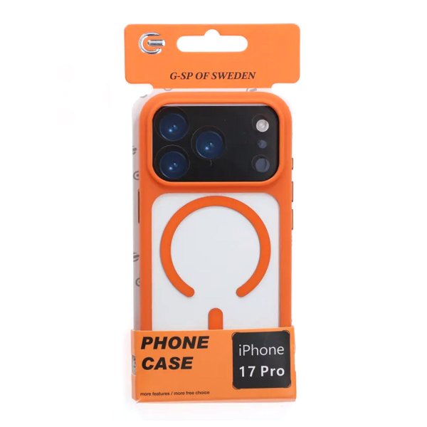 iPhone 17 Pro -kuori Kamerareunus MagSafe Oranssi Läpinäkyvä