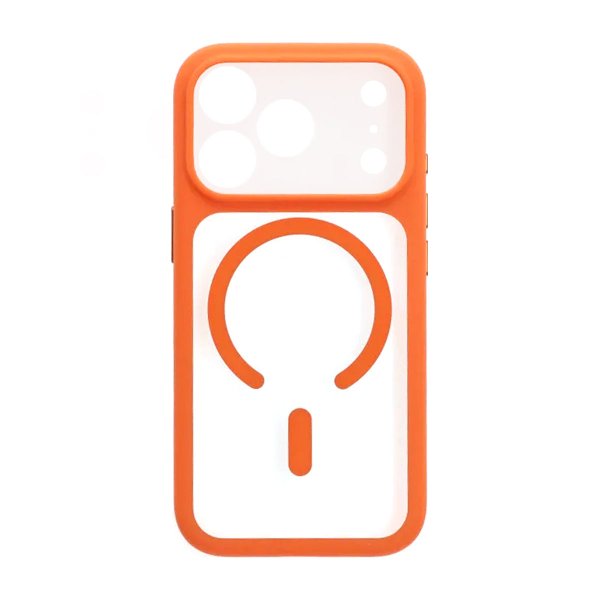 iPhone 17 Pro -kuori Kamerareunus MagSafe Oranssi Läpinäkyvä