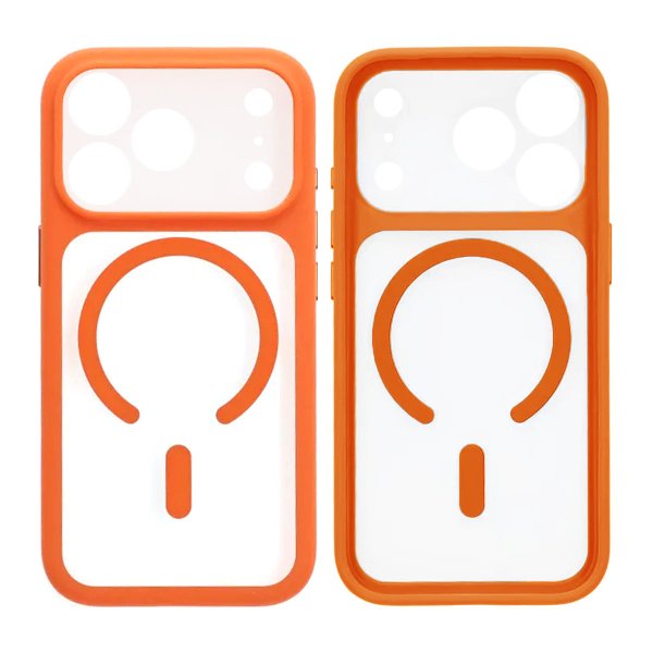 iPhone 17 Pro Max Kuori Kamerareunus MagSafe Oranssi Läpinäkyvä