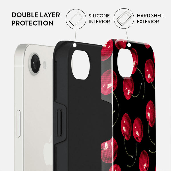 Burga iPhone 16e/17e -suojakuori Tough Cherrybomb