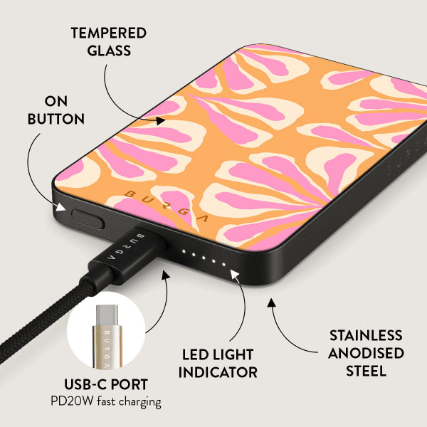 Burga Powerbank MagSafe 5000 mAh Aloha Harmaa