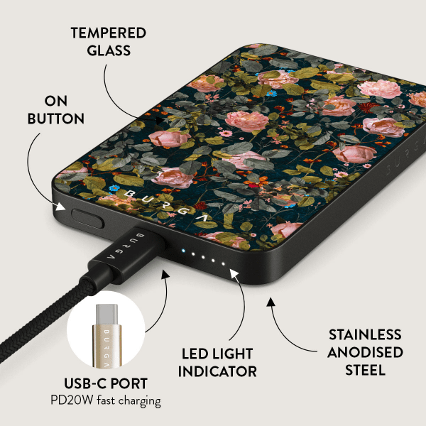 Burga Power Bank MagSafe 5000 mAh Bloomy Garden