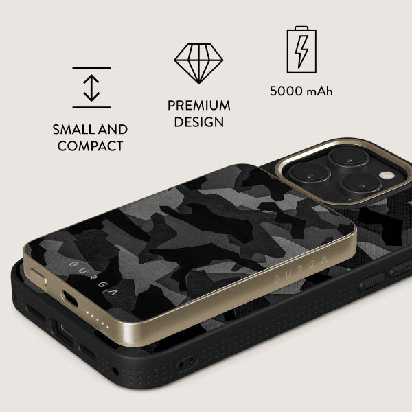 Burga Powerbank MagSafe 5000 mAh Night Black Camo Kulta