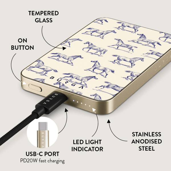 Burga Powerbank MagSafe 5000 mAh Derby Race Kulta