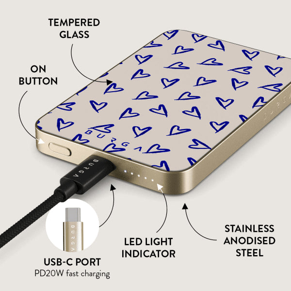 Burga Powerbank MagSafe 5000 mAh Love Me Right Kulta