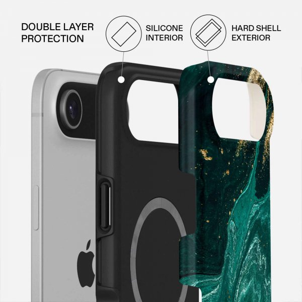 Burga iPhone Air -kuori, Tough MagSafe, Emerald Pool