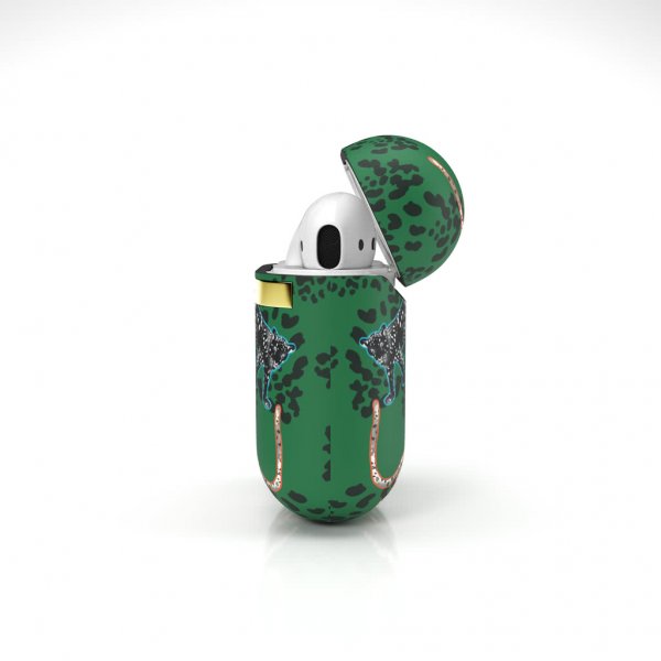Richmond & Finch AirPods (1/2) Suojakuori Green Leopard