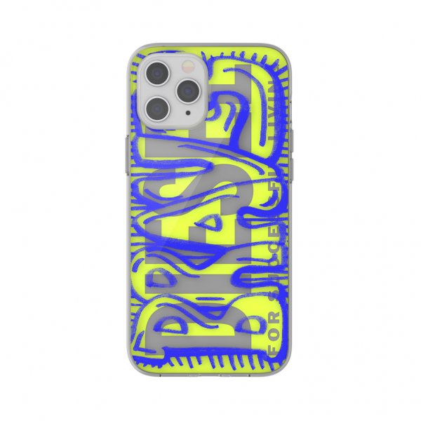 Diesel iPhone 12 Pro Max Kuori Snap Case Clear AOP Blue/Neon Lime