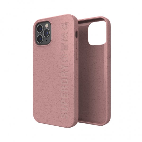 Superdry iPhone 12/iPhone 12 Pro -kuoret Snap Case, kompostoitavat materiaalit, Rose Pink